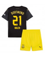 Otroške Nogometnih dresov Borussia Dortmund Donyell Malen #21 Gostujoči 2024-25 Kratki rokavi (+ hlače)